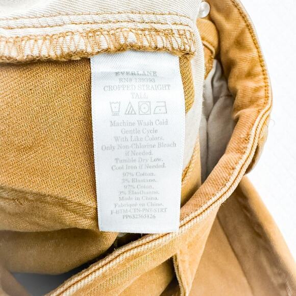 Everlane Cropped Straight Tall Yellow Denim Jeans Size 6 - Picture 5 of 8